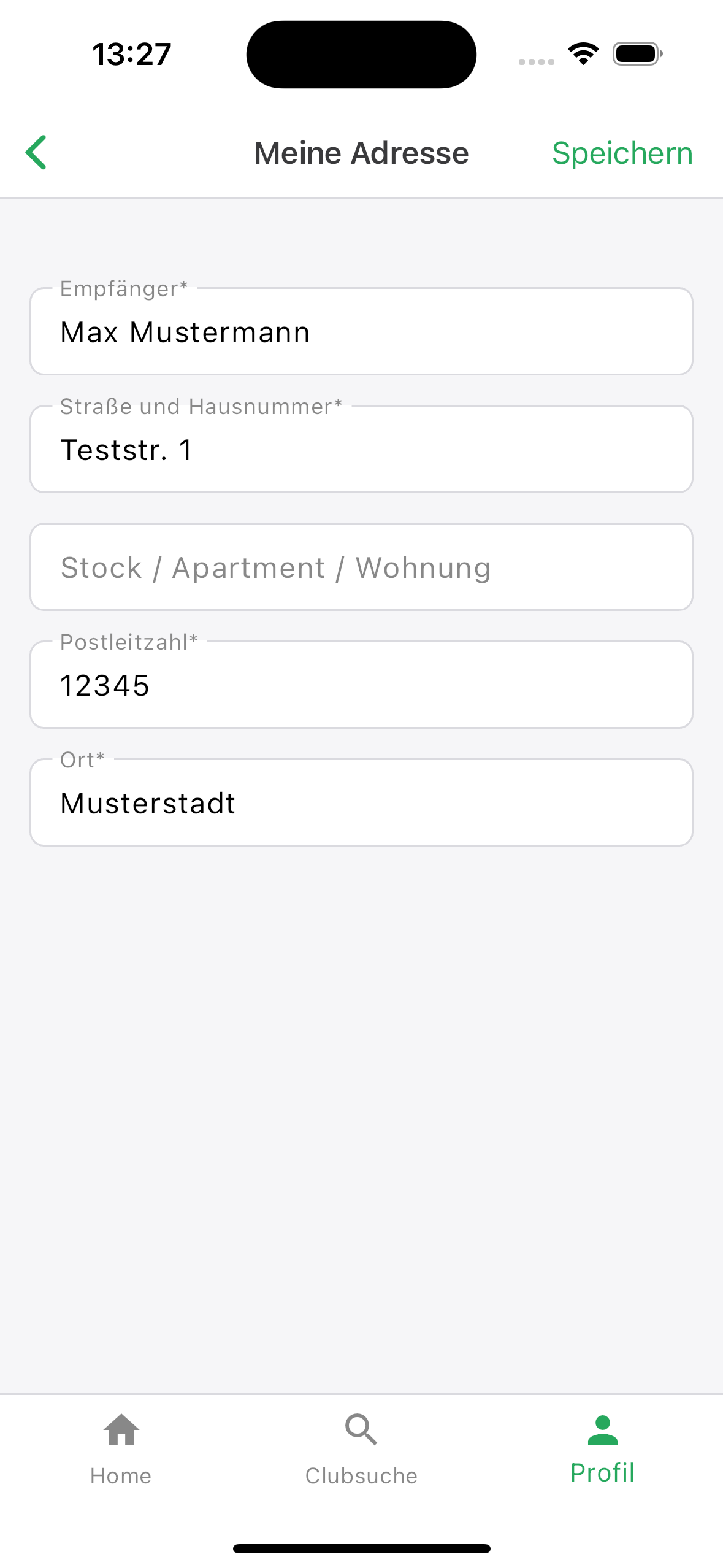 Adresse in der Hanf-App ändern